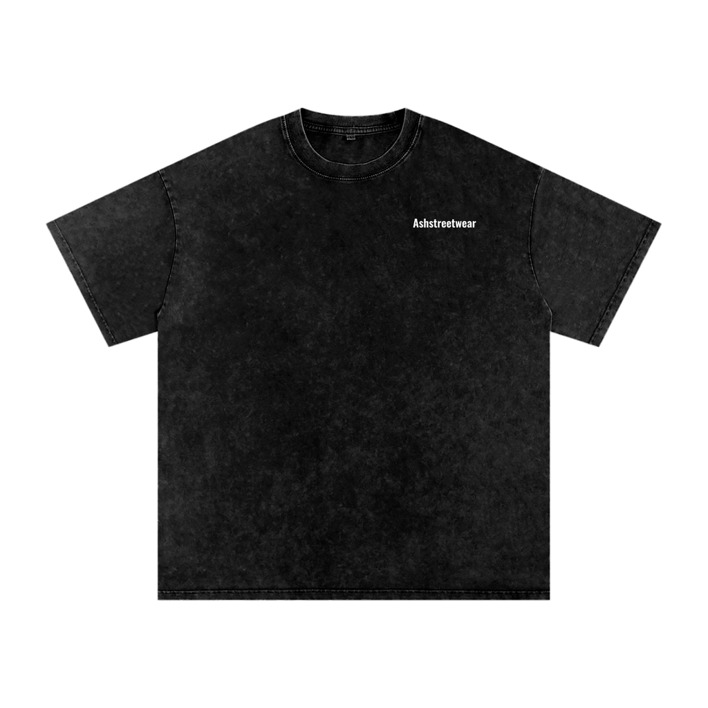 Snow Washed Oversized bow m4  Cotton T-Shirt