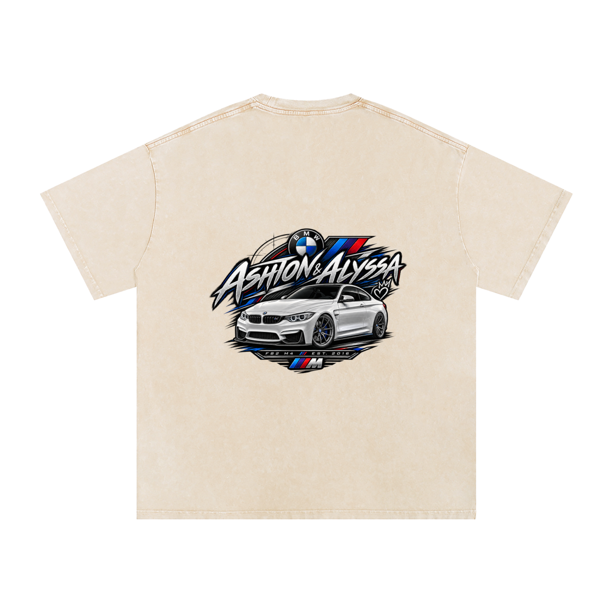 Snow Washed Oversized  BMW F82 Cotton T-Shirt