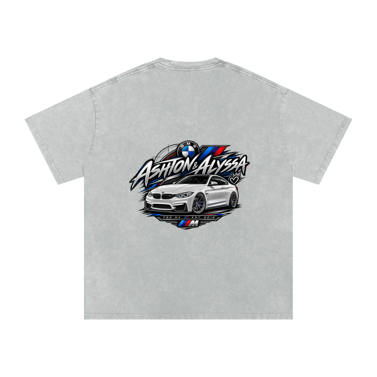 Snow Washed Oversized  BMW F82 Cotton T-Shirt
