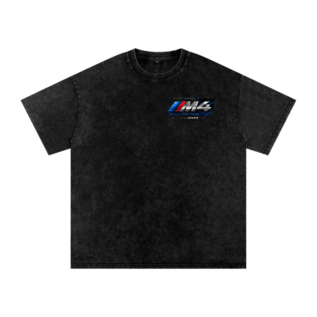Snow Washed Oversized Cotton  BMW M4 COMPETION  T-Shirt