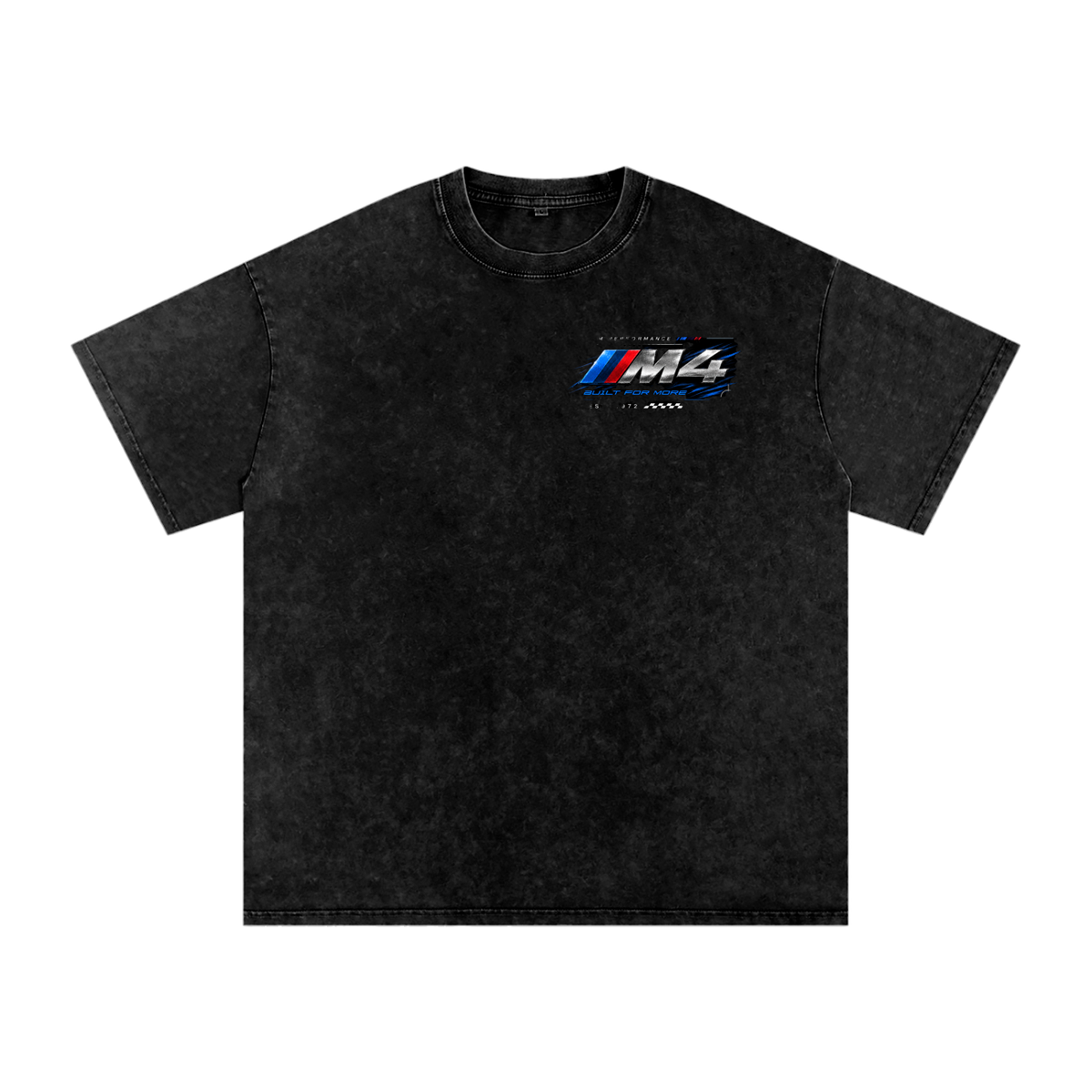 Snow Washed Oversized Cotton  BMW M4 COMPETION  T-Shirt